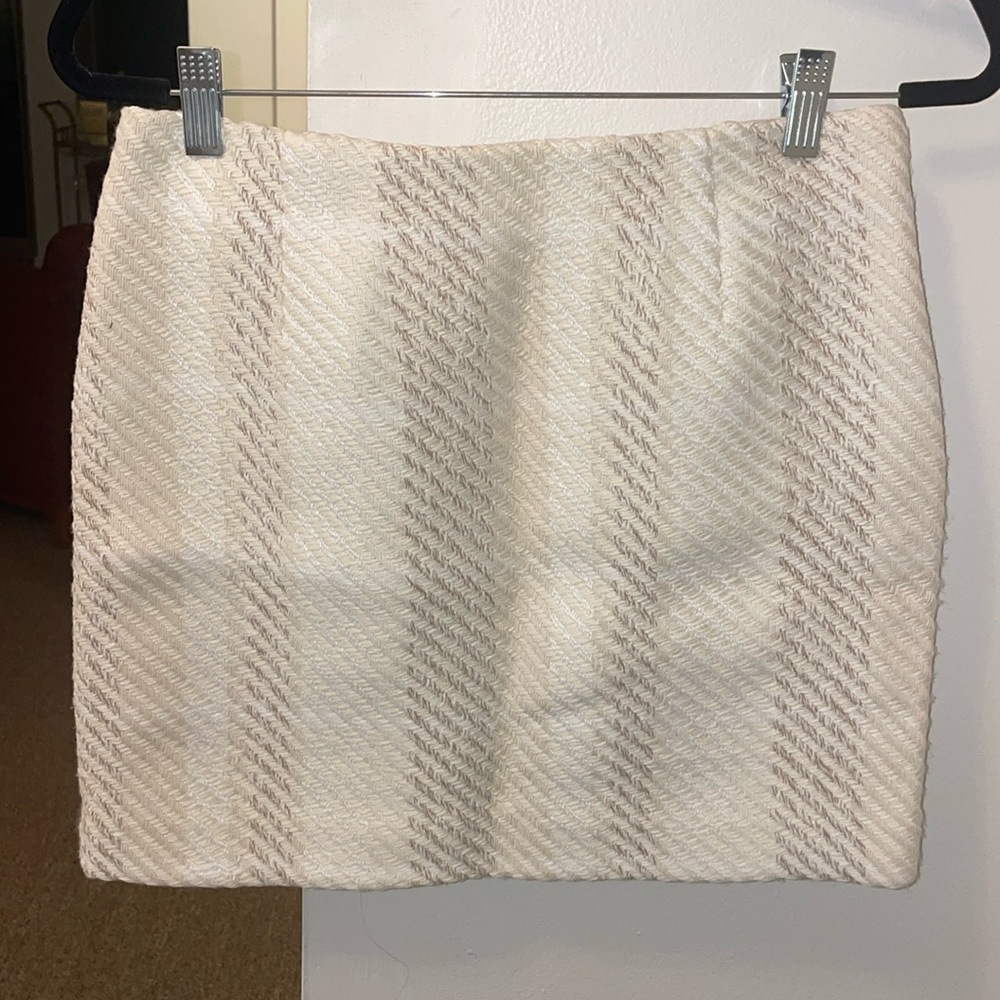 H&M Textures Cream Mini Skirt